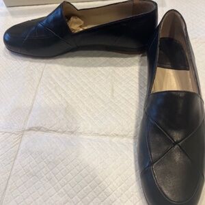 Giorgio Armani black leather flats.  Vintage.